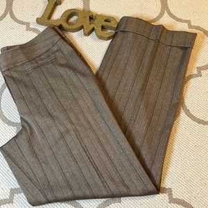 Chico’s neutral striped, cuffed, wide leg, high waisted trouser pant, Chico’s 1